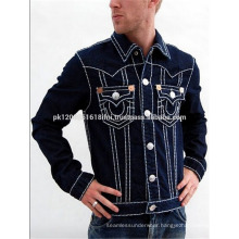 black jeans jacket for men and women custom made